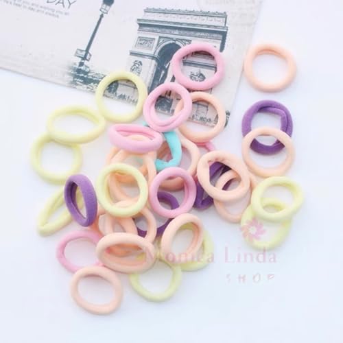 Kit de 100 Unidades Elástico Xuxinha Rabicó de Cabelo Pequeno colorido Adulto Infantil Criança (CORE