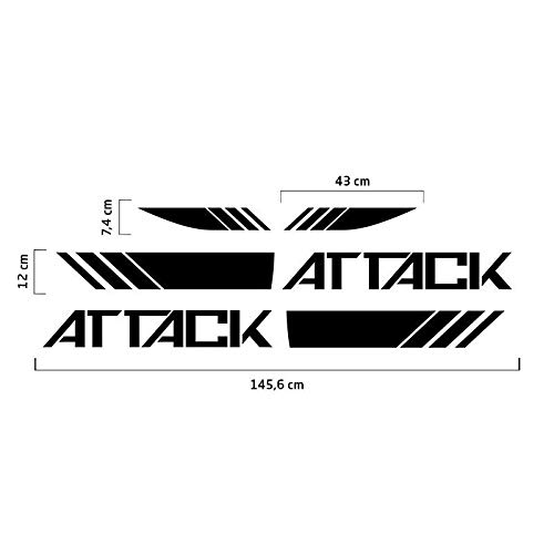 Faixa Attack Frontier 2017/2019 Adesivo Lateral Capô Preto