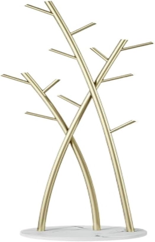 Floor-Standing Coat Rack Stainless Steel Floor-Standing Coat Rack Electroplated Coat Rack Simple Vertical Coat Rack Brushed Marble Coat Tree(Black) (A)