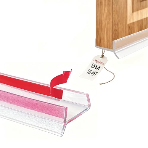 Midslinee 5M Transparent Joint Plinthe Cuisine Profil D’étanchéité pour Bois de 15 mm 16 mm 17 mm Protection Plinthe, Joint Plinthe Cuisine Profil D’étanchéité