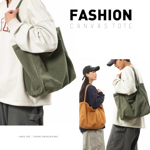Image of Canvas Tote Bag for Women Large Hobo Shoulder Bag for Work Travel Casual Message Bag Tote Purse handbags