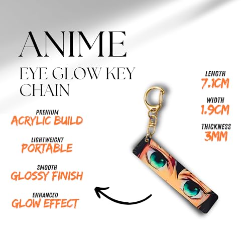Image of Dem-on Slayer Anime Acrylic Glowing Eyes Keychain | Luminous Eye Glow Key Ring | Premium Otaku Accessory for Bags, Bikes, Cars, Backpacks & Key Holder