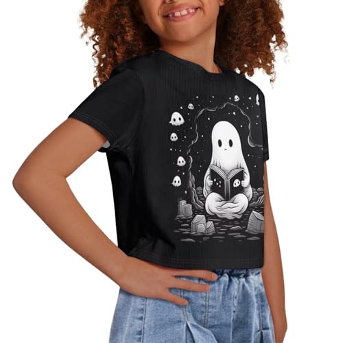 DISNIMO T Shirts for Girls Girls Short Sleeve Summer Shirts Crop Tops Crewneck Fashion Shirts Tee 5-14 Year4