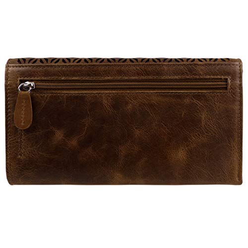 Porte-monnaie à rabat Prime Hide marron avec étiquette - 5