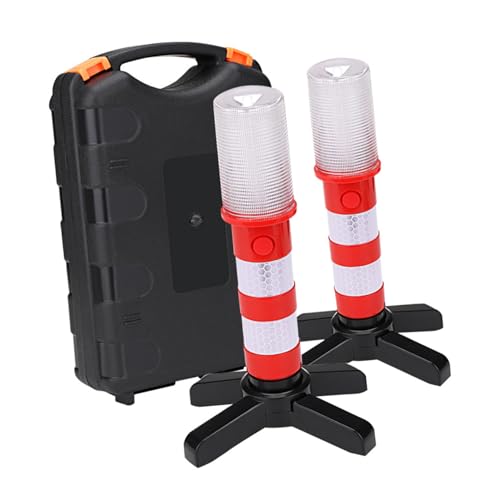 Lampe de travail d'urgence rouge Kichvoe avec bandes réfléchissantes 360° et base magnétique