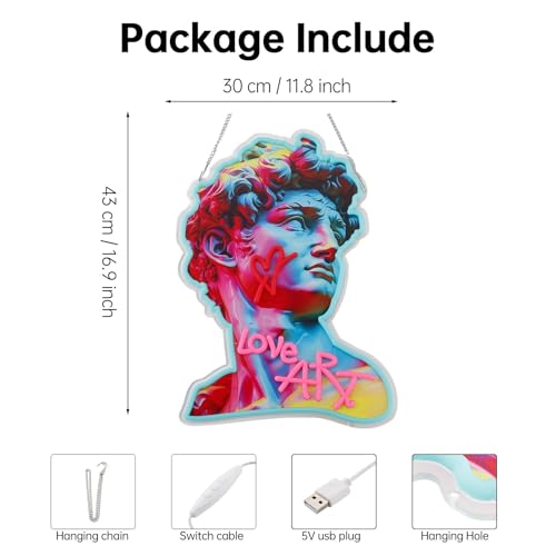 Image of Is This Art Neon Signs, USB Powered Night Light Wall Decor LED with Dimmable Switch for Bedroom Holiday Party Home