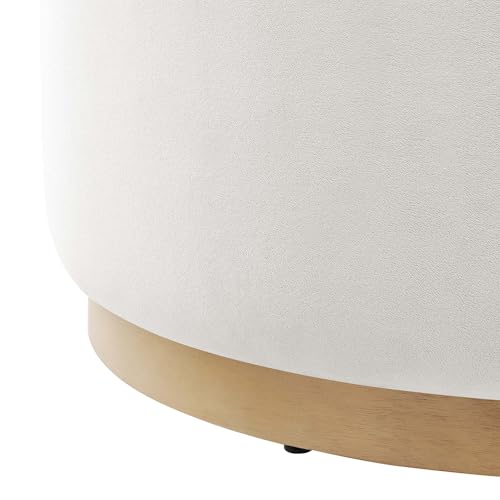 Modway Large 29" Round Performance Velvet Upholstered Upholstered Ottoman by Modway - Used condition - Image 7