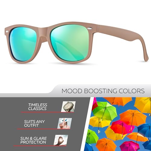Image of Retro Rewind Polarized Sunglasses for Women Men - UV400 Classic Square Vintage Shades Trendy Unisex Sun Glasses