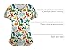 Scrubs for Women Set Women's Fashion Floral Print Working Uniform Tops with 2 Pockets V-Neck Short Sleeve Printed Tunic Uniform Career Shirts