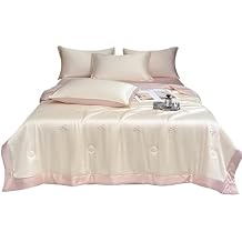 Comforter Set Queen Size,Simple and Stylish Embroidery Style Bedding Sets Quilt,Double-Sided Can Sleeping Naked,Soft Cooling Blanket for Spring and SummerB,150x200