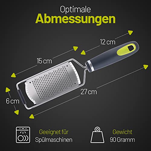 Foto von ZOLMER® Profi Zester Reibe mit Ergonomischem Griff - Extra Scharfe Küchenreibe aus Edelstahl - Käsereibe - Zitronenreibe - Spülmaschinenfest