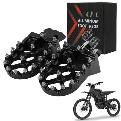 Motorrad Fußrasten,Breite Fußrasten CNC-Aluminium für Talaria Sting X3/MX3/MX4/MX5-Schwarz