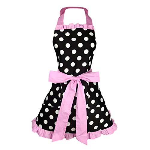 Delantal estilo maid rosa con tirantes ajustables para repostería 6