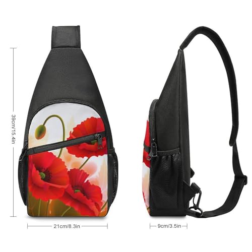 Poppy Flowers Vivid Petals Sling Bag mochila deportiva y casual miniatura 2