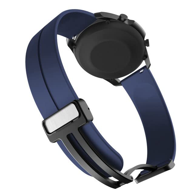 Image of AONES 22mm Silicone Belt Watch Strap Magnetic Folding Buckle Compatible for Noise Noisefit Origin Smartwatch Band