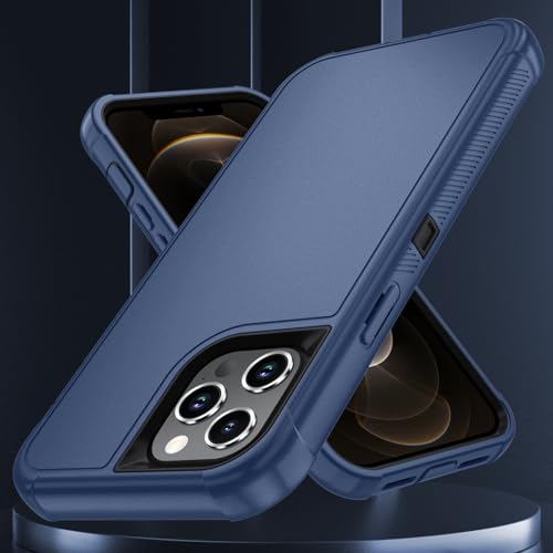 Image of SunStory Compatible with iPhone 12 Pro Max Case with HD Screen Protector, 3-Layer Heavy Duty Full-Body Cover,3 in 1 Hybrid Protective Case for iPhone 12 Pro Max 6.7 inch,Blue