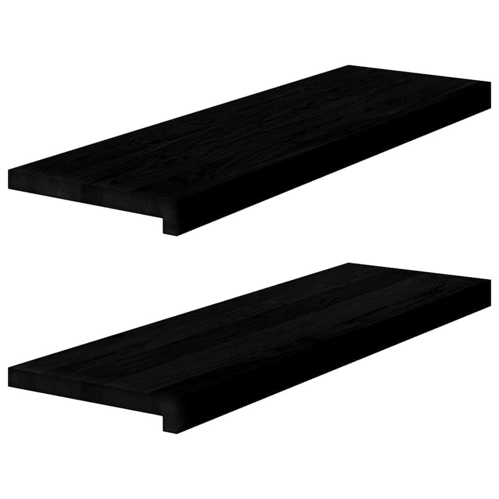 Rantry Davanzali 2 pz Marrone Scuro 80x25x2 cm Legno Massello Rovere, Arredo Mobili da Interni per Camera da Letto Soggiorno Ufficio