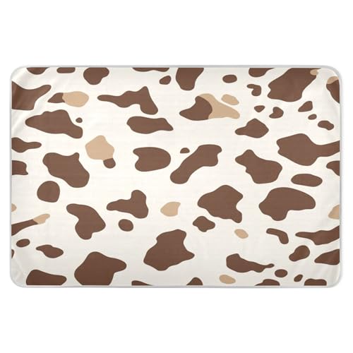 Takiito Cow Print Bed Pad Reusable Bed Underpad Washable Waterproof Leak-Proof Quick Dry Incontinence Pee Pad for Toddlers Kids Adults Pets 34x52 in