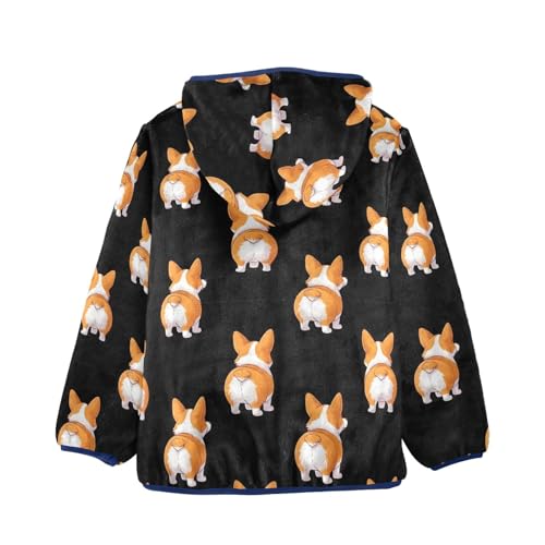 CHIFIGNO Cute Dogs Black Toddler Snow Jacket, Toddler Boy Hooded Jacket Warm for Fall Winter Spring 3T2