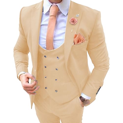 Costume de mariage pour homme 3 pièces slim avec double débardeur de soirée chic