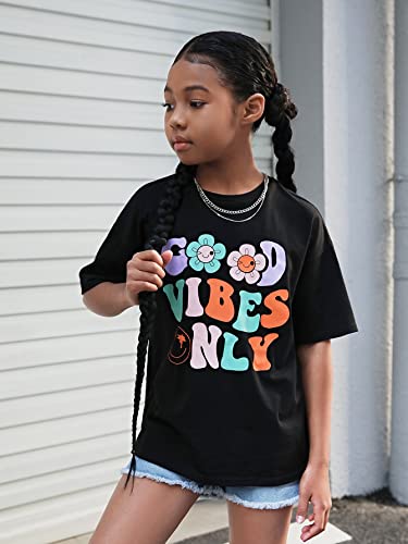 SOLY HUX Girl's Letter Graphic Tees T Shirts Short Sleeve Casual Summer Tops3