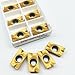 Noteflora 10PCS CNC Milling Cutter Carbide Indexable Inserts APMT1604PDER/APKT1604, Golden Replacement Blades For Precision Industrial Cutting