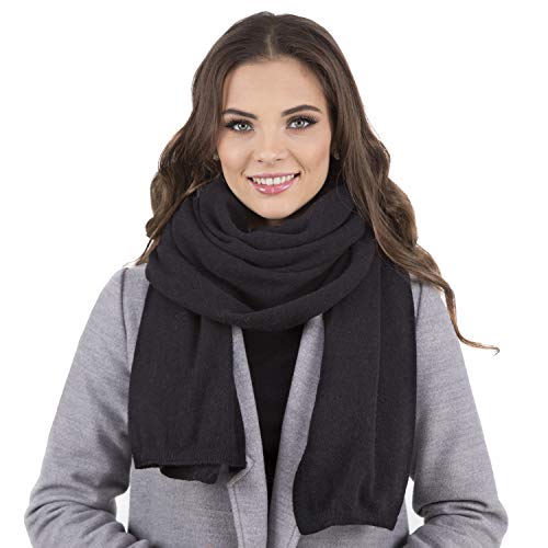 Vivisence Invernale Sciarpa Classica Da Donna In Lana Con Design Versatile Ideale Per Outfit Eleganti E Sportivi Confortevole Perfetta Per Le Giornate Invernali, Nero,Taglia Unica