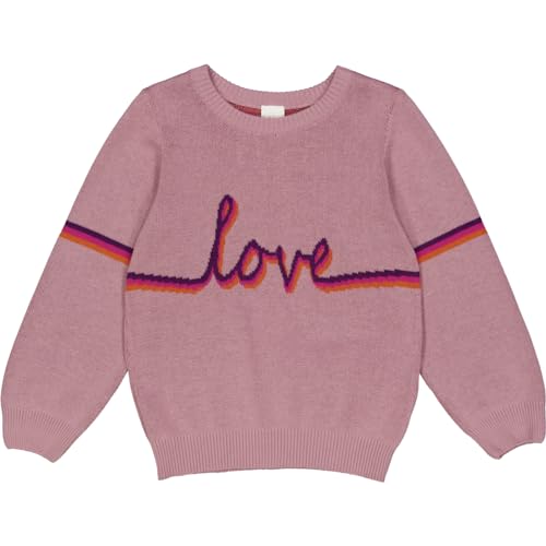 Pull jacquard filles rose doux pour les journées d'école et sorties en famille