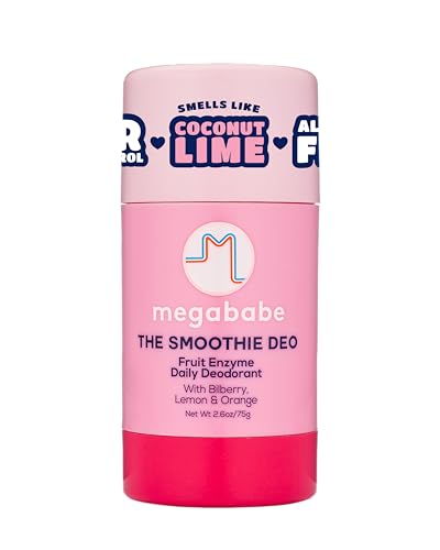 Megababe Daily Deodorant - The Smoothie Deo with 72 hour Odor Protection | Summer and Hot Weather Essential | Coconut & Fruit Enzymes | Aluminum-Free, All Natural | 2.6 oz