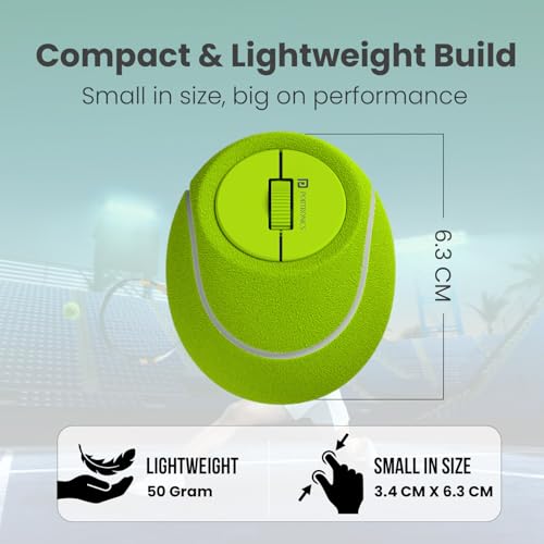 Image of Portronics ToadPlay Tennis Mini Wireless Bluetooth Mouse with Dual Wireless Connectivity (BT + 2.4 GHz), Rechargeable Battery, Noise-Free Clicking, Multi-Device Pair, Adjust Sensitivity (Green)