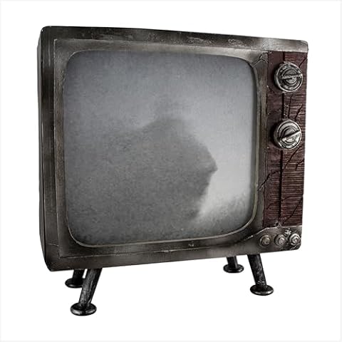 Haunted Hill Farm Haunted TV by Tekky, Battery-Operated, Motion Activated Animatronic Television with Sound Effects and Lights for Indoor or Covered Outdoor Creepy Halloween Decoration Cover