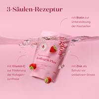 Glow25® Collagen Plus Pulver Strawberry [450g] – Kollagen Hydrolysat mit Vitamin C, Zink und Biotin – Peptide Typ 1 und 3 – Speziell für Wasser entwickelt – Mit Erdbeer-Geschmack – Ansicht 7