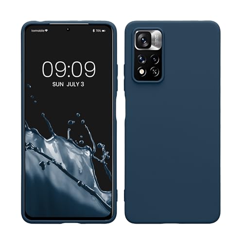 kwmobile Custodia Compatibile con Xiaomi Redmi Note 11 Pro/Note 11 Pro (5G) / Note 12 Pro (4G) Cover - Back Case per Smartphone in Silicone TPU - Protezione Gommata - blu marino