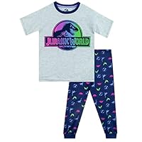 Jurassic World Pyjamas Girls Dinosaur Pyjama Set Short Sleeved Multicolour 9-10 Years