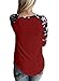 Astylish Women's Casual Long Sleeve Floral Print T-Shirts Striped Blouse Tops Red X-Large