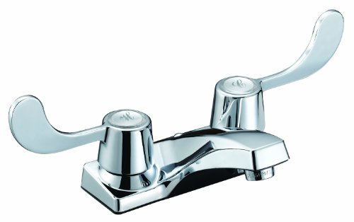 Aqua Plumb 1550301 AB1953 4-Inch Two-Handle Polished Chrome Bathroom Handicap Faucet with Plastic Grid Drain