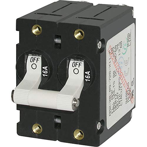 Blue Sea Systems A-Series White Toggle Double Pole 16A Circuit Breaker