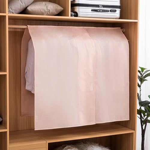 Pink Garment Bags for Clothes Storage - Dustproof Hanging Clothes Cover & Protector - Wardrobe Organizer for Dresses, Suits, and Coats - Durable & Stylish Design