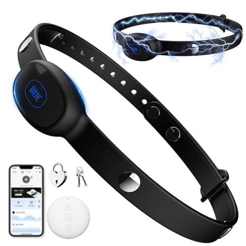 NAIXBTY BDSM Elektrische Schock Kragen Einstellbar Fetisch APP Control Kragen Paare Flirt Cosplay SM Hals Elektrische Schock Slave Kragen Für Männer Frauen Paare Spiel Halsband Schloss Halsbänder