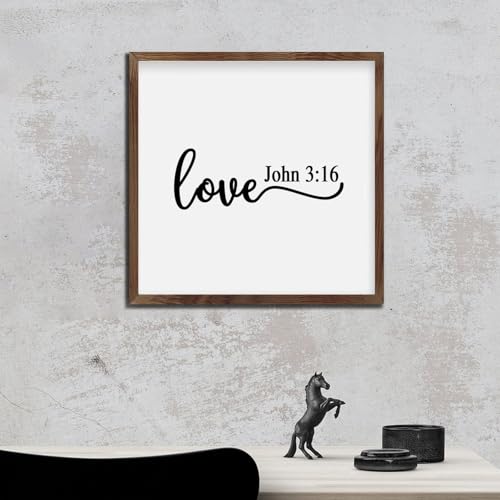 Décoration murale rustique encadrée en bois avec panneau imprimé Loved