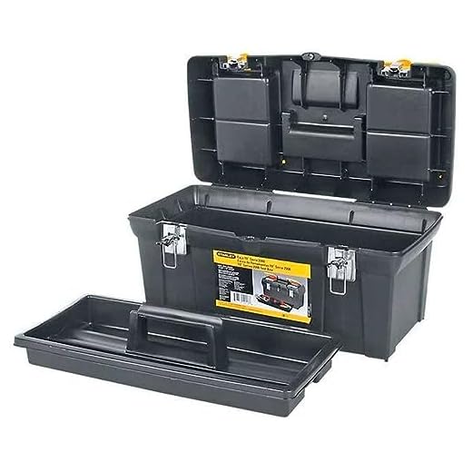 Stanley Caixa de Ferramentas com Tampa Organizadora e Fechos em Metálicos 19 Pol, Ideal para Armazenas as suas Ferramentas, Modelo 19061