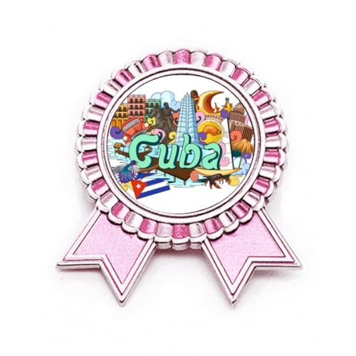 Badge Broche Rose Métal Cuba Graffiti Trinidad Médaille de Récompense M