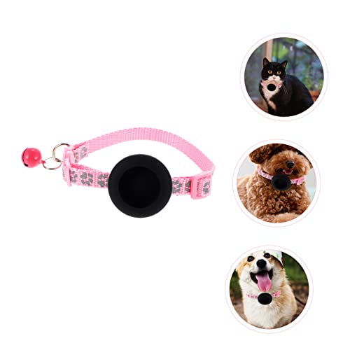 Collier de chat rose ajustable YARNOW avec cloche et support traceur - 8