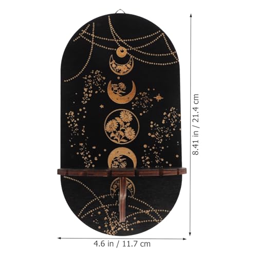 Estantería de madera álamo negra premium para colgar decoración boho 3