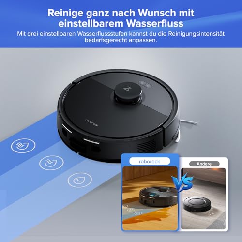 roborock Q7 L5+ Saugroboter mit Wischfunktion, Automatischer Staubentleerung, Dual Anti-Tangle System, 8.000 Pa Saugkraft, LiDAR-Navigation,Wischroboter für Teppich, Tierhaare, APP Steuerung(Schwarz) – Bild 6