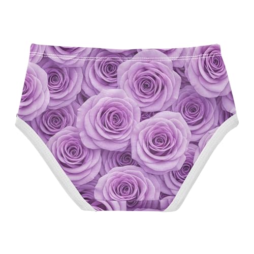 Vivid Flowers Purple Floral Girls Underwear Toddler 2t Cotton Little Girl Panties Artistic Kids Briefs Undies2