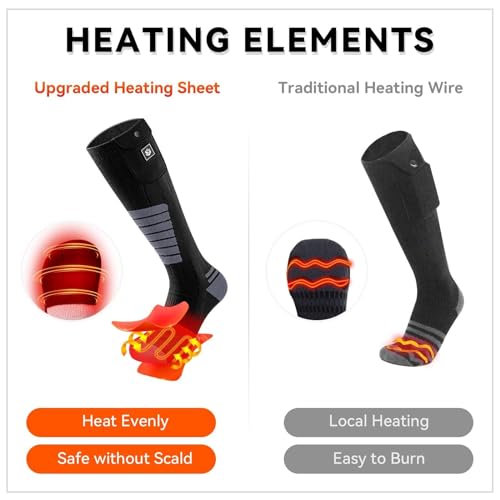 Heated Socks for Men and Women with APP Control - 9V 3000mAh Battery for Hunting, Fishing, and Camping