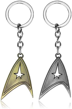 Set of 2 Alloy Ancient Bronze Ancient Silver Star Theme Alloy Keychain