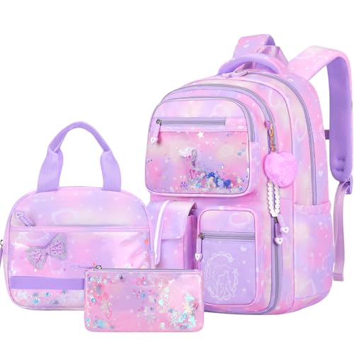 Amythe Ensemble de Sac à Dos Fille Primaire 3 Pièce,...