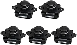 Push Button Latch, Keyless Door Lock Catch, Pops Up Cupboard Door Knob for Hanging Cabinets, Drawers(Black-5PCS)